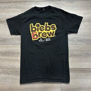 Justin Bieber x Tim Hortons Tim Biebs Brew Crew T-Shirt Size S Black Unisex